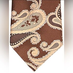 Vintage Countess Mara Paisley Tie Brown Cream 60s 70s Finest Imported